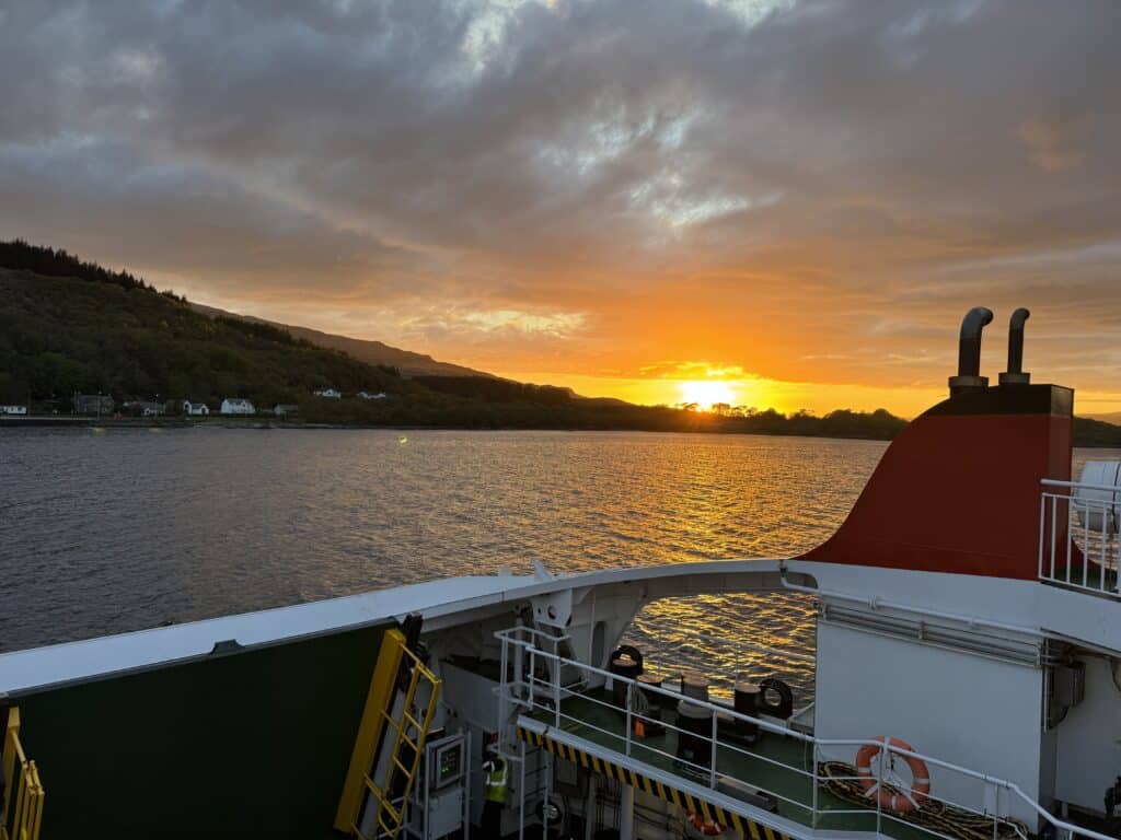 ferry to isle of mull sunset